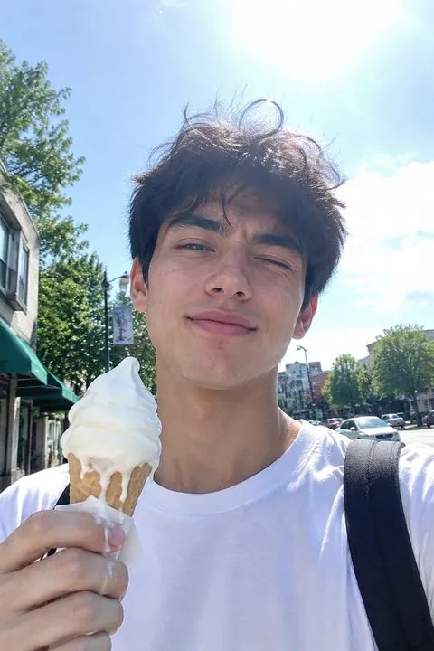 Boy holding an ice cream cone